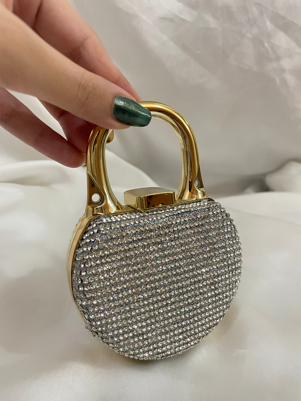 stone embedded mini clutch