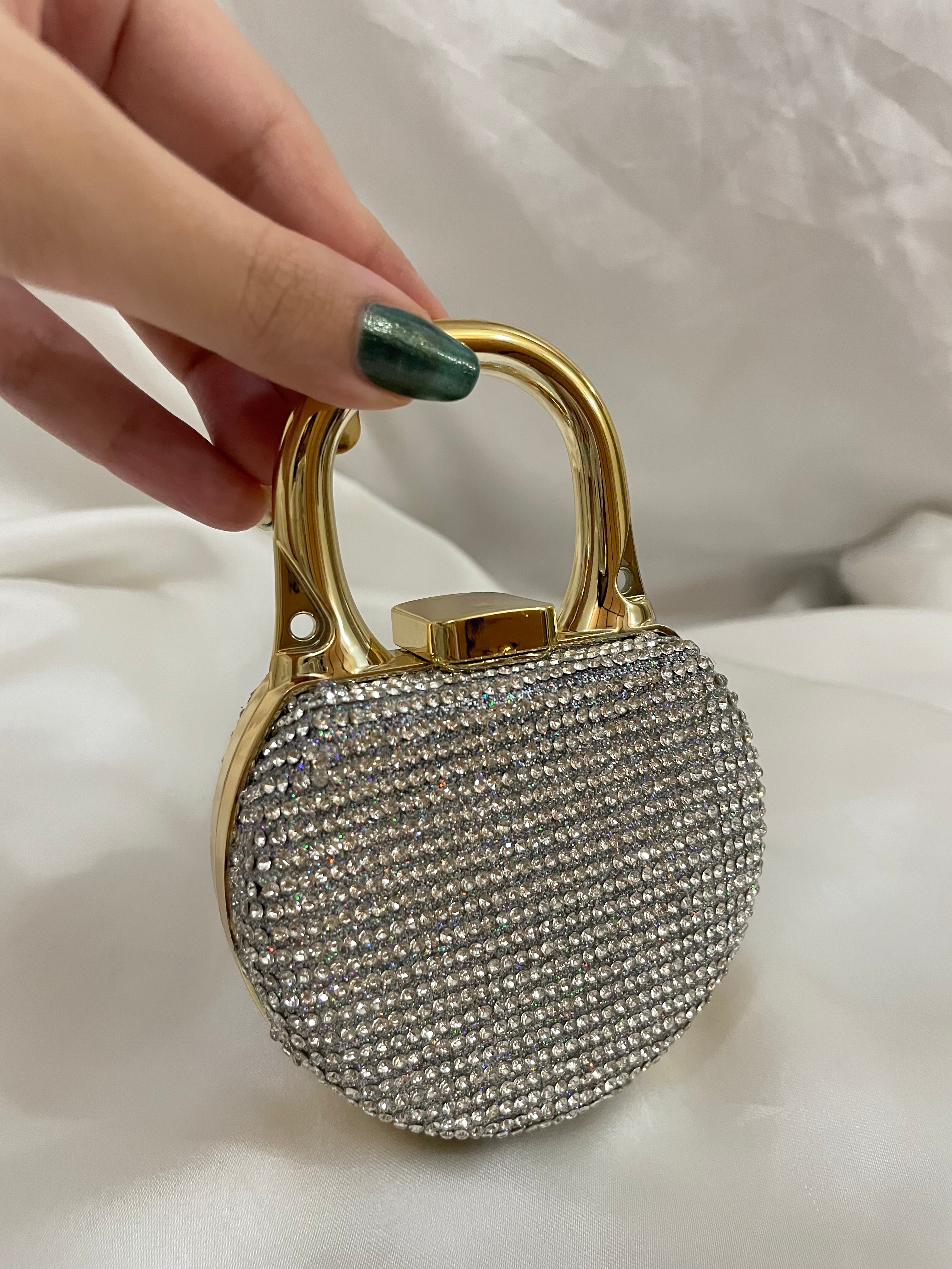 stone embedded mini clutch