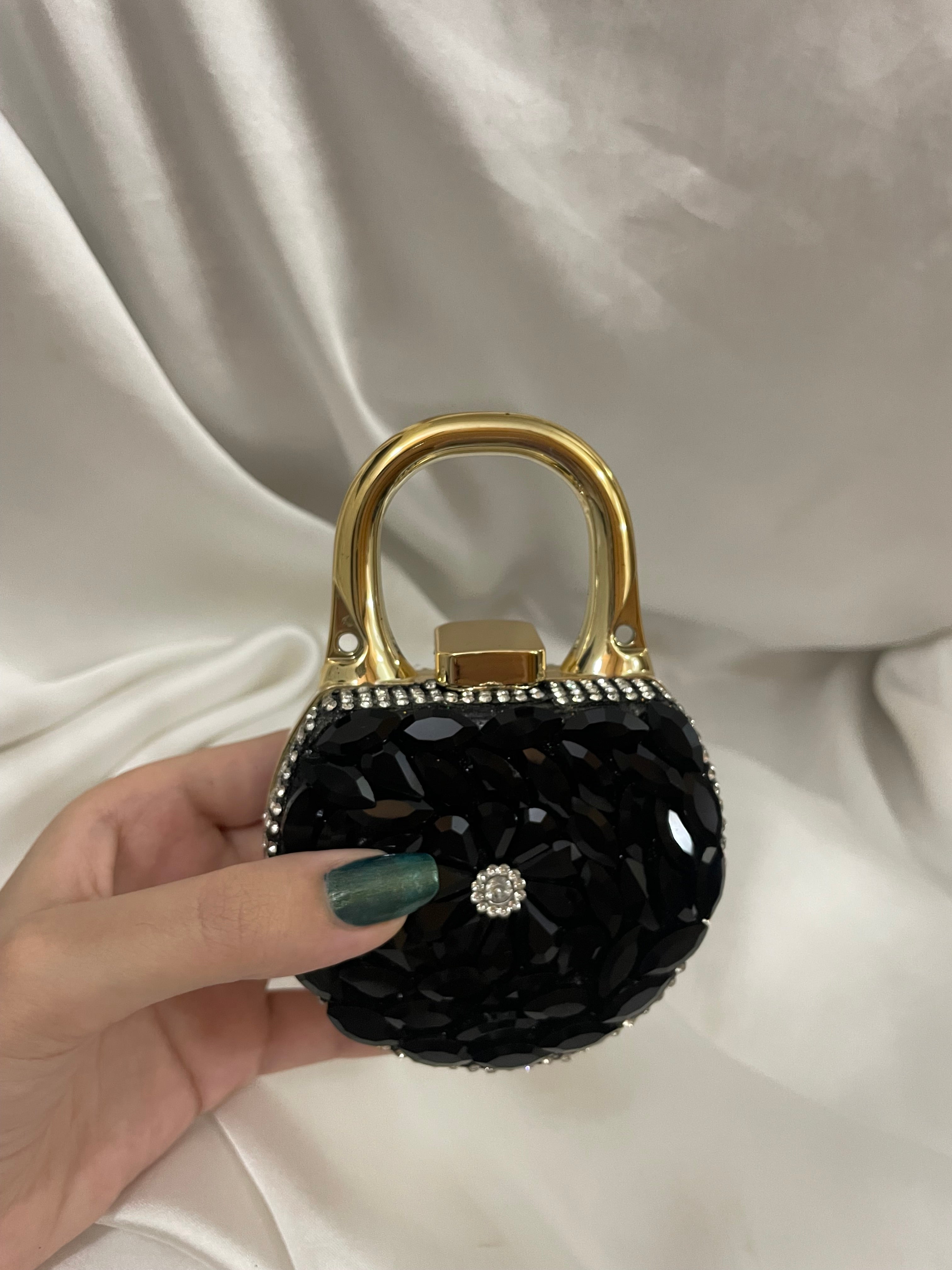 Black embedded stoned mini