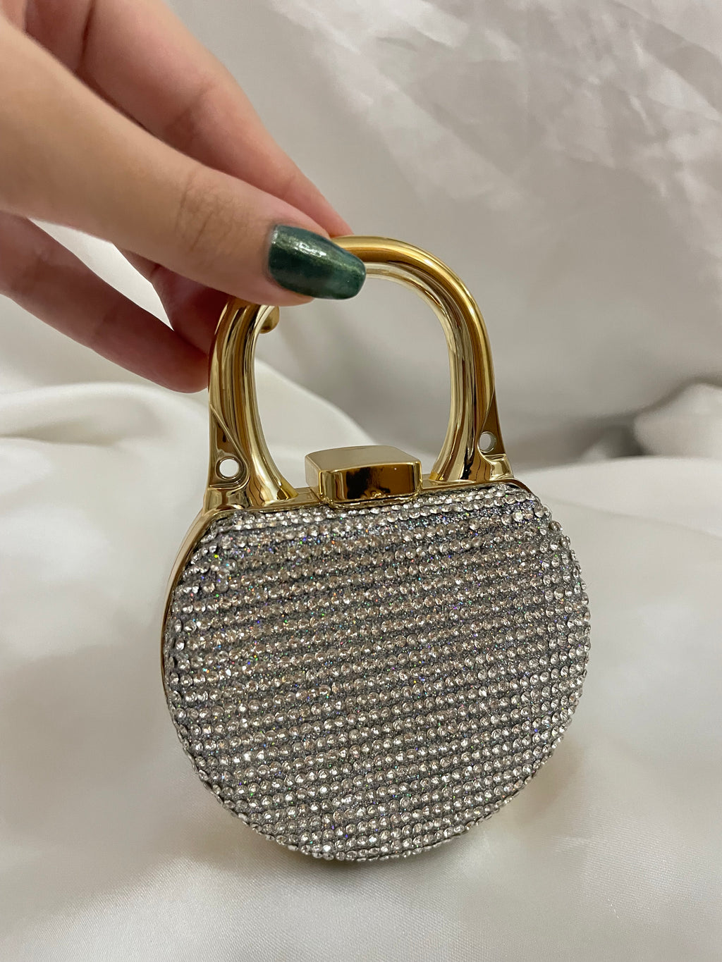 stone embedded mini clutch