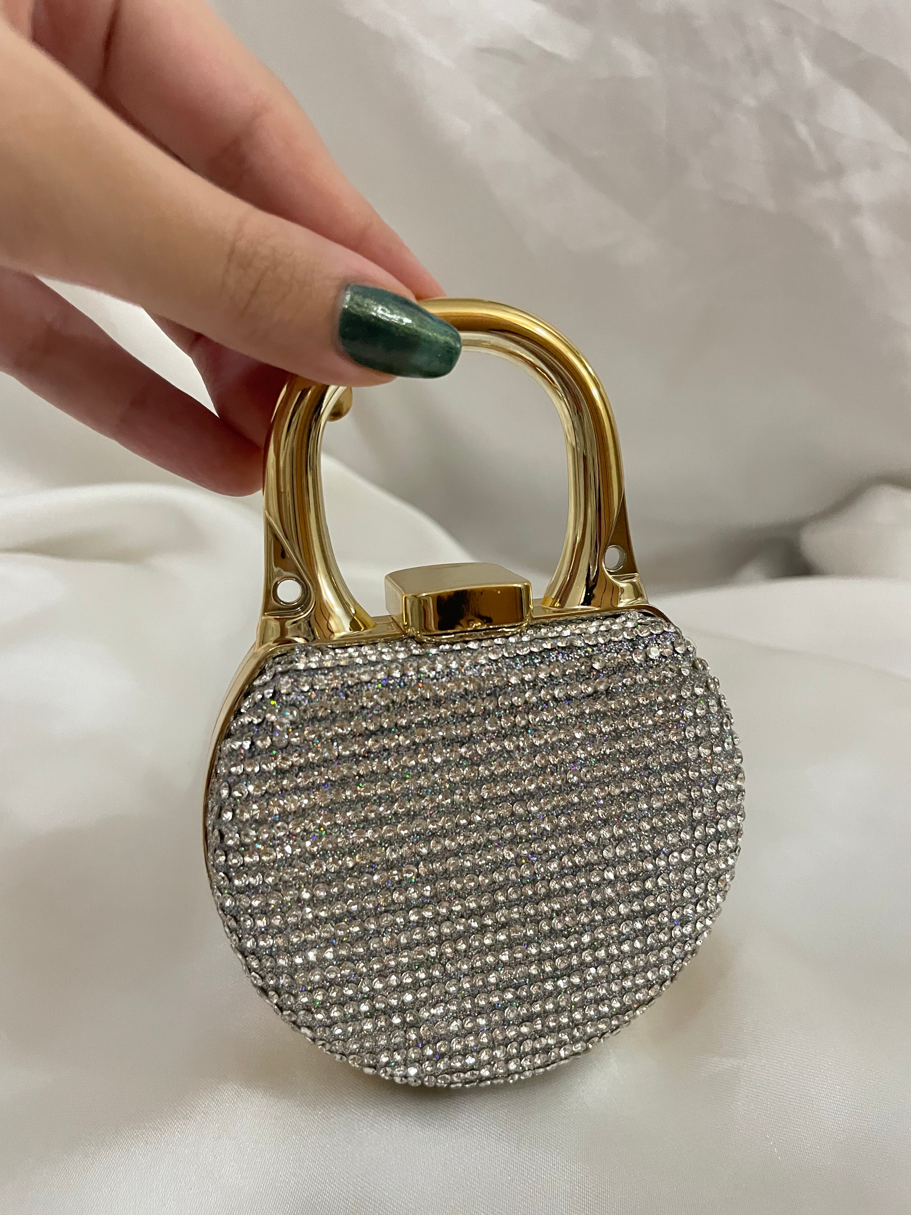 stone embedded mini clutch