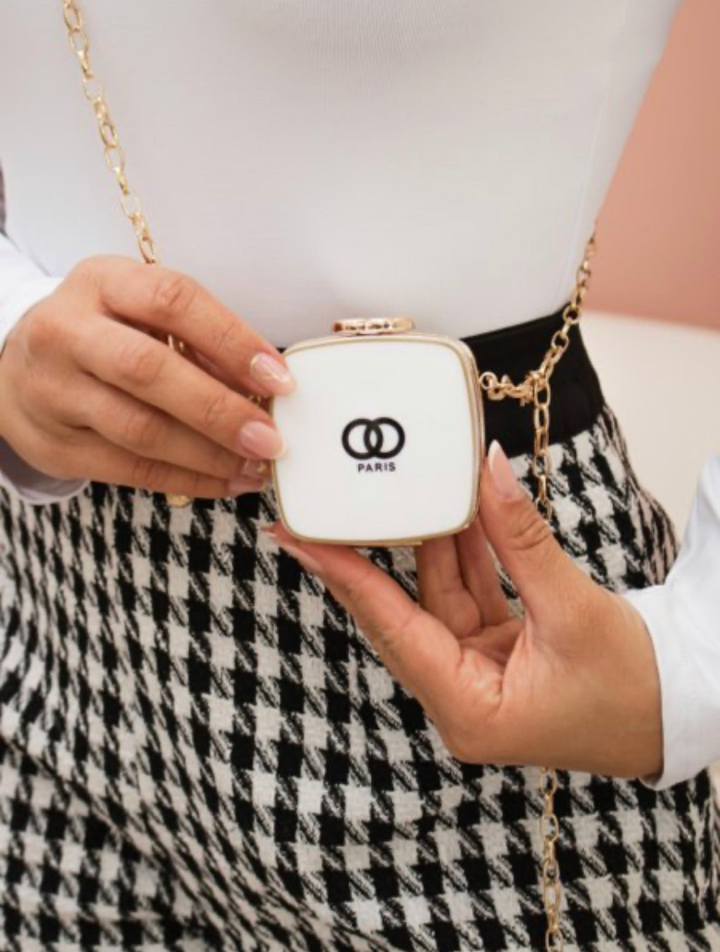 Mini Paris Clutch(white)