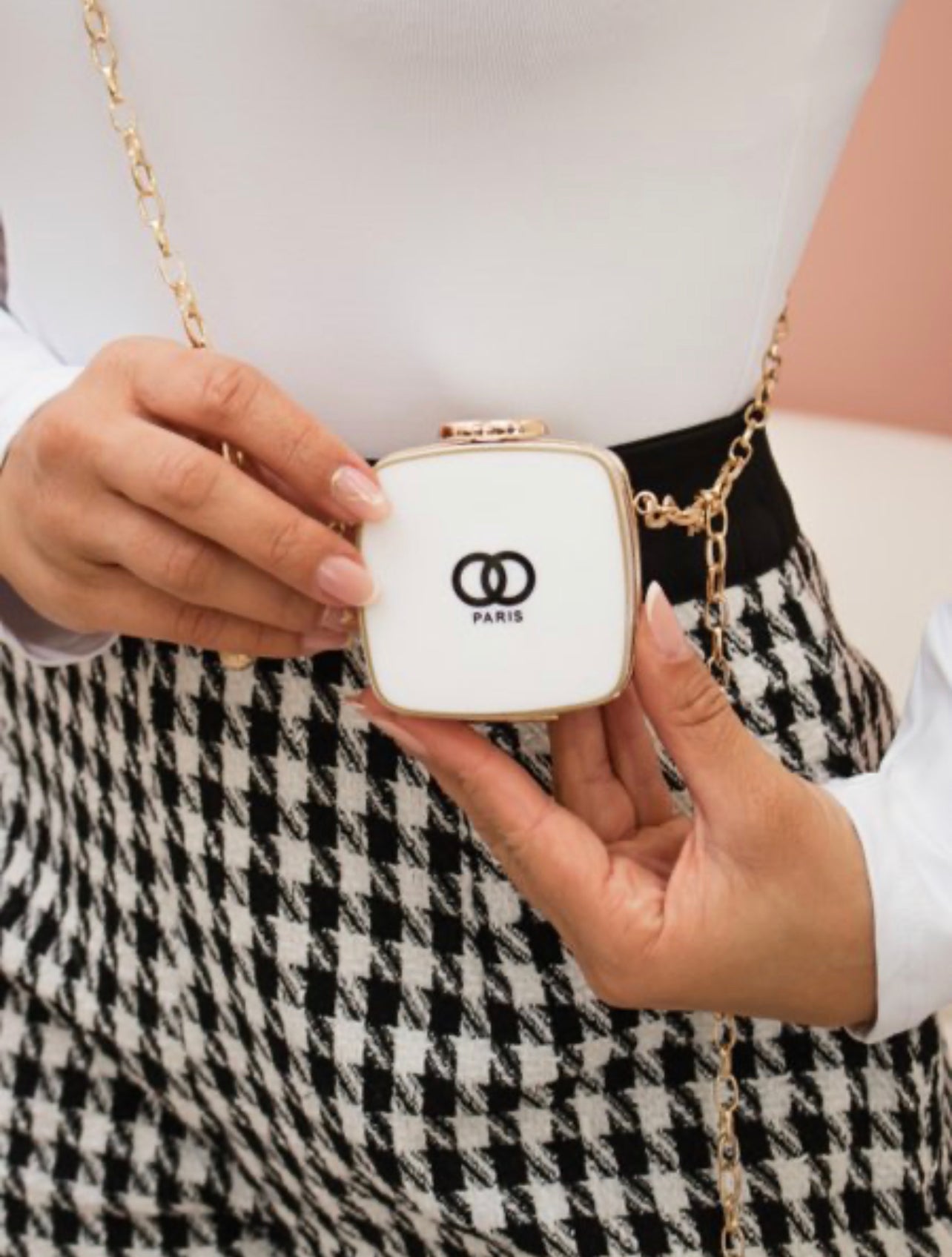 Mini Paris Clutch(white)