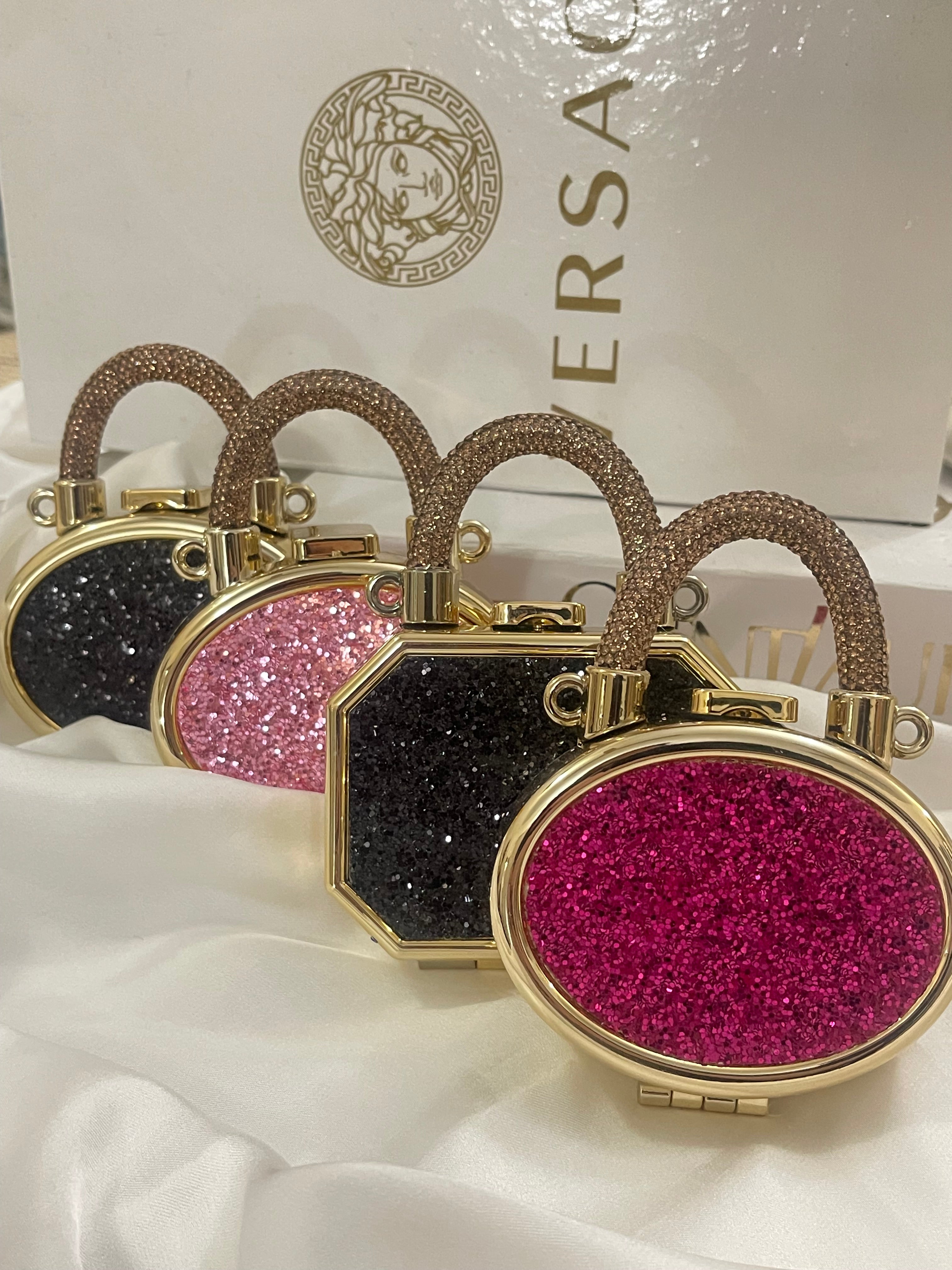 Shiny Black, mini blingy acrylic evening clutch