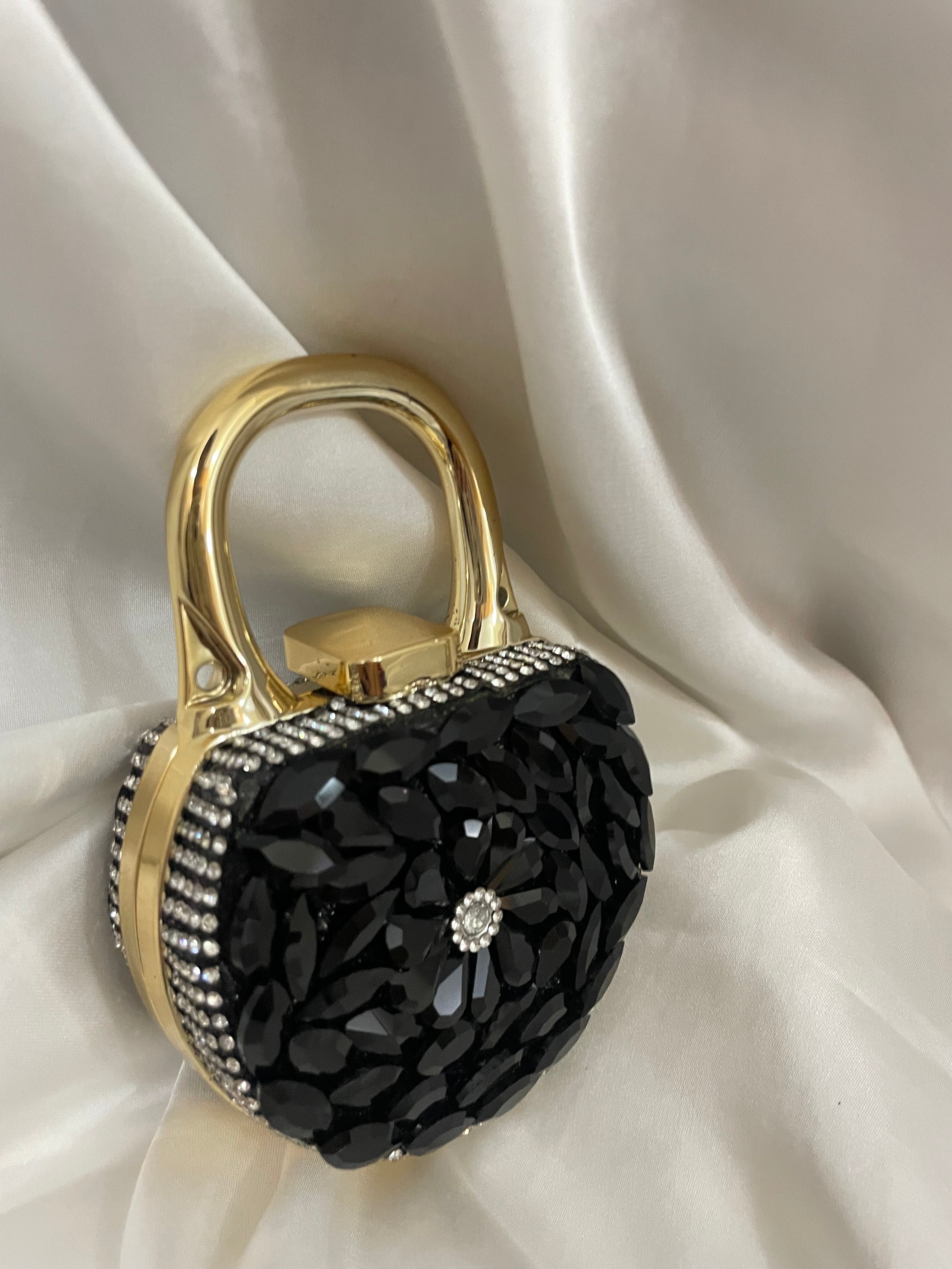 Black embedded stoned mini