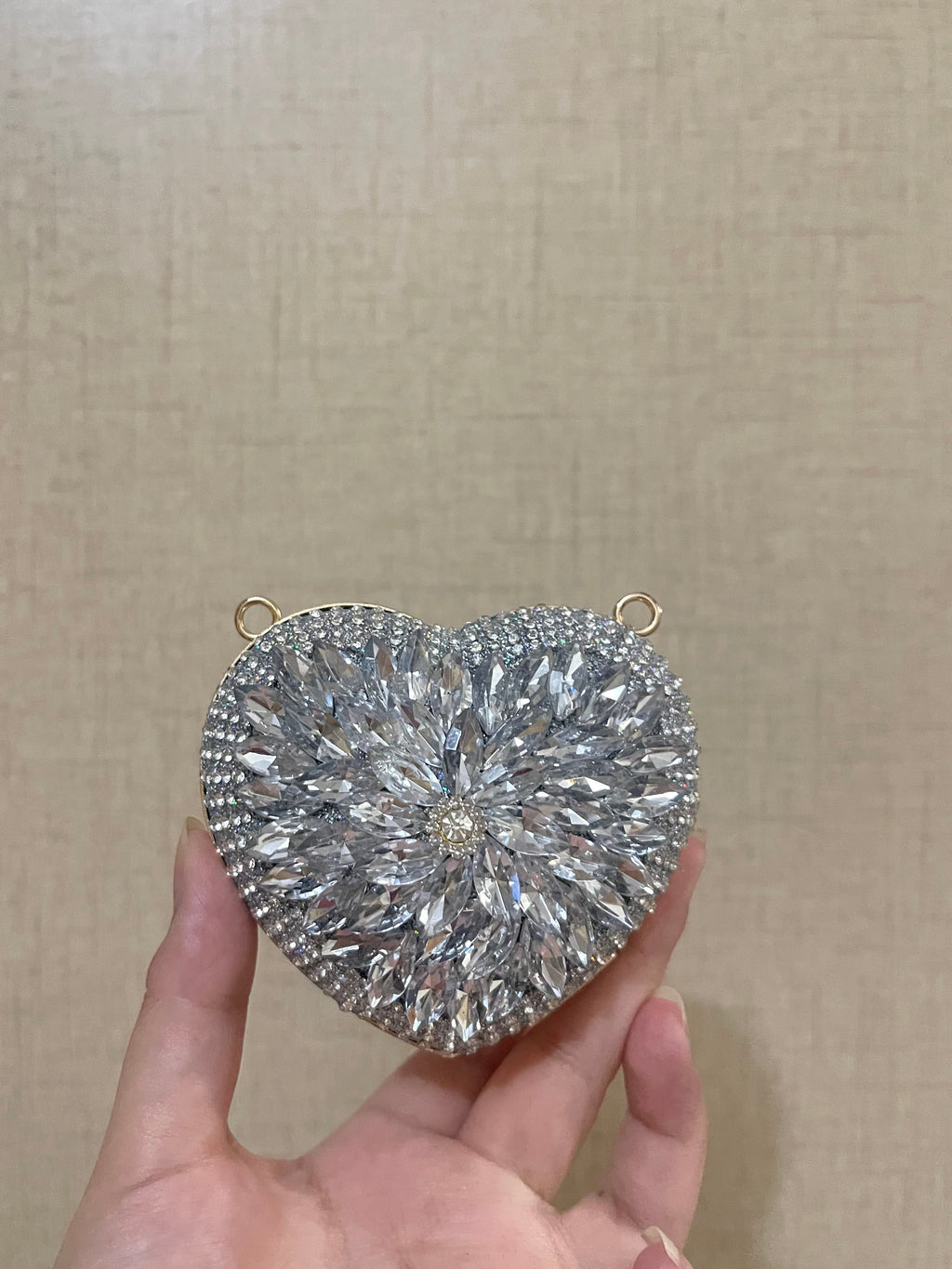 Crystal embellished , silver bag
