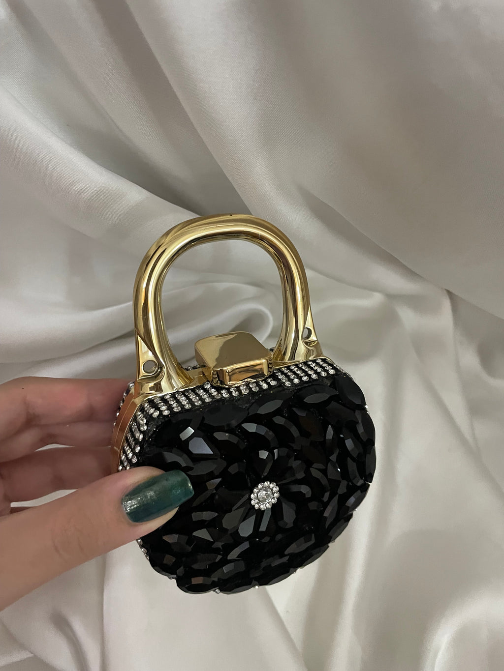 Black embedded stoned mini