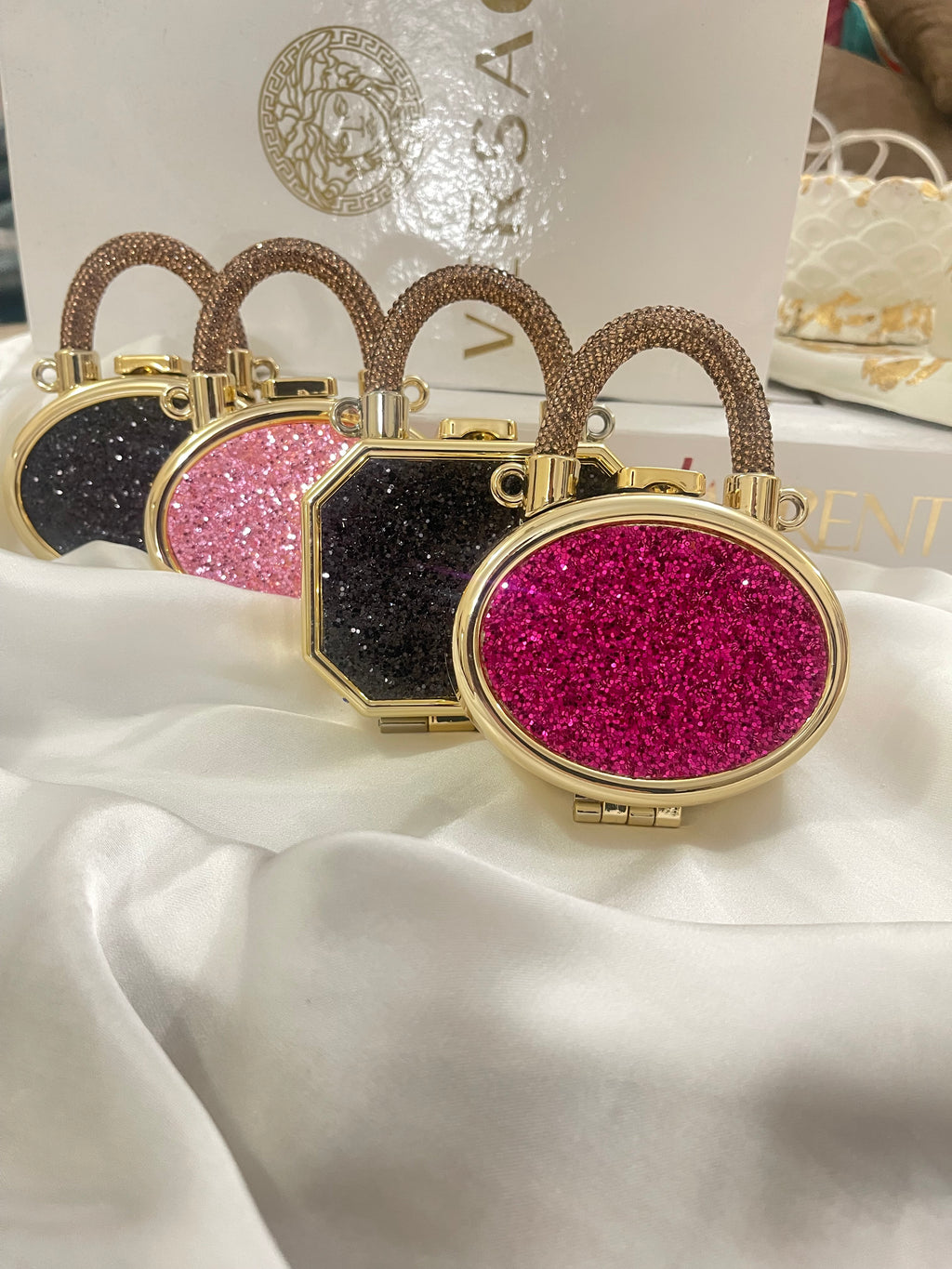 Shocking pink , mini blingy acrylic evening clutch