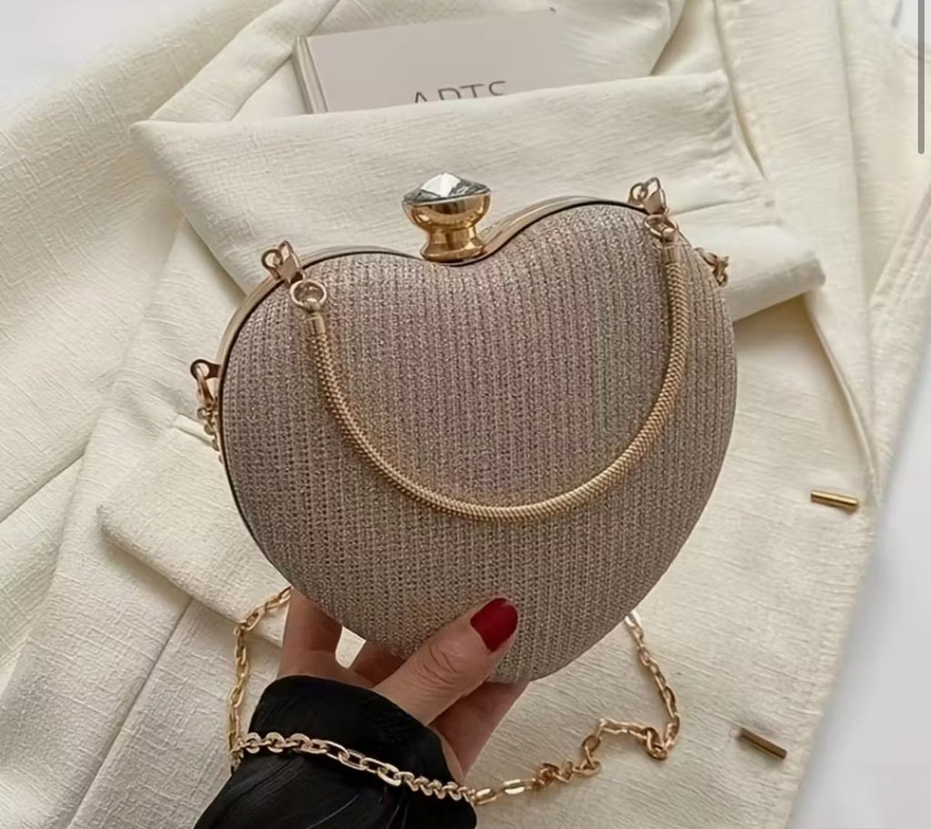 Heart shaped clutch bag
